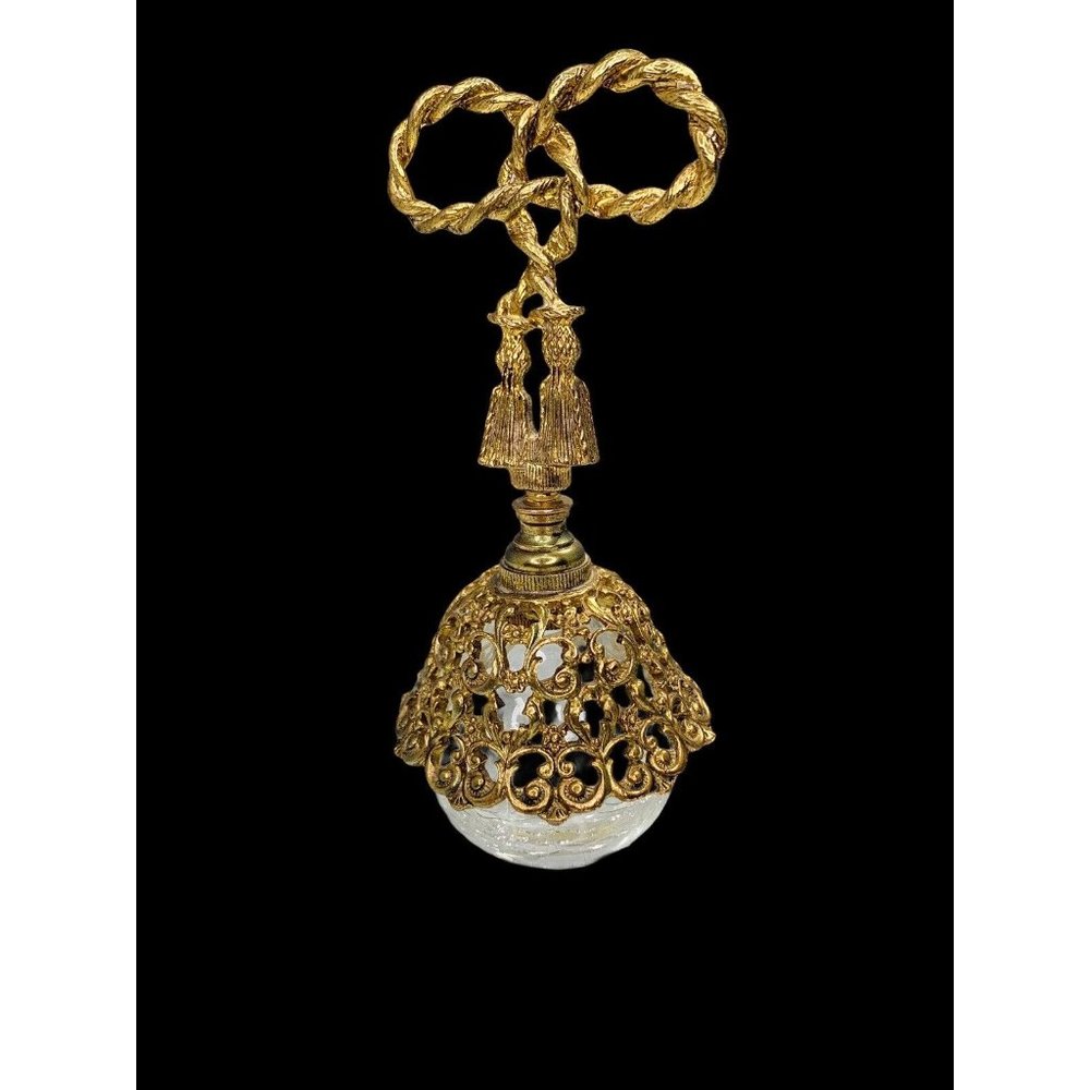 Antique Crystal and Brass Refillable Perfume Bottle I.W. RICE HICE Made in Japan - Picture 12 of 12